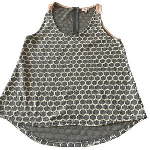 Pixley Eileen Honeycomb Stitch Fix Top tank gray off white size M